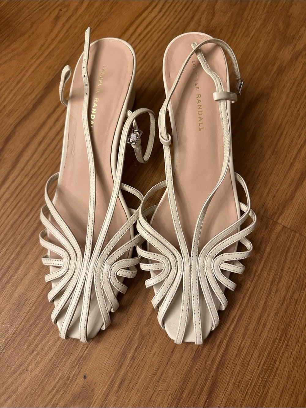 Loeffler Randall Ivory Strappy Slingback Heels